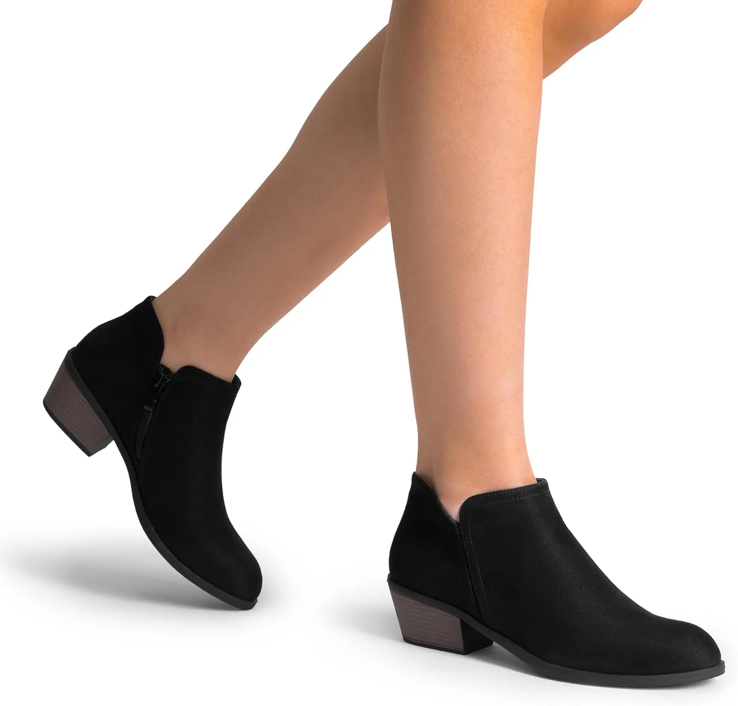 DREAM PAIRS Women's Ankle Boots Low Chunky Heel Comfortable Short Fall Booties Shoes