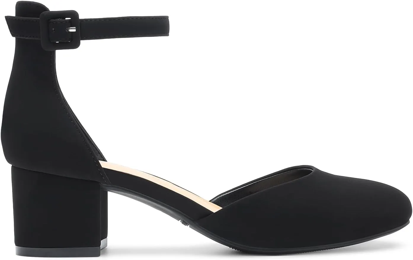 DREAM PAIRS Women's Closed Round Toe Low Block Heels Ankle Strap Chunky Heel Pumps Dress Wedding Office Party Shoes
