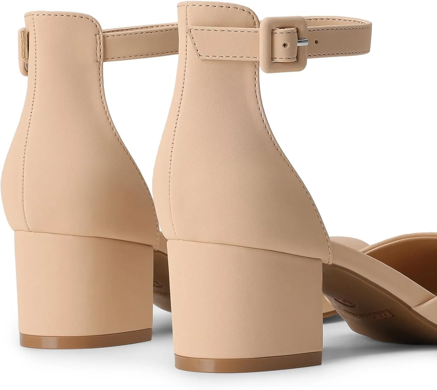 DREAM PAIRS Women's Closed Round Toe Low Block Heels Ankle Strap Chunky Heel Pumps Dress Wedding Office Party Shoes