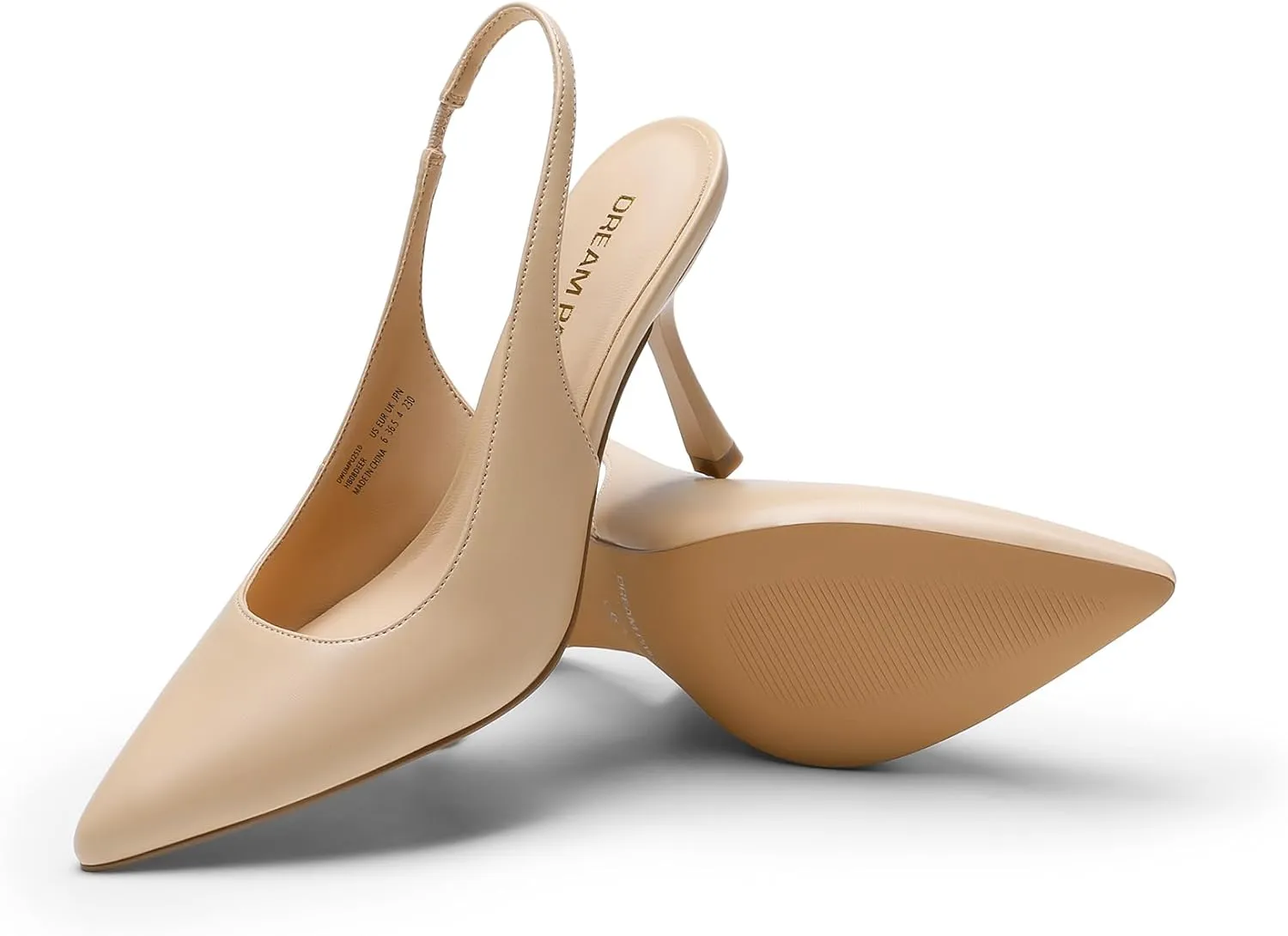 DREAM PAIRS Women's Heels Slingback Stiletto Pumps Shoes Pointed Closed Toe Kitten Heels Dress Bridal Elegant Wedding Sexy Party