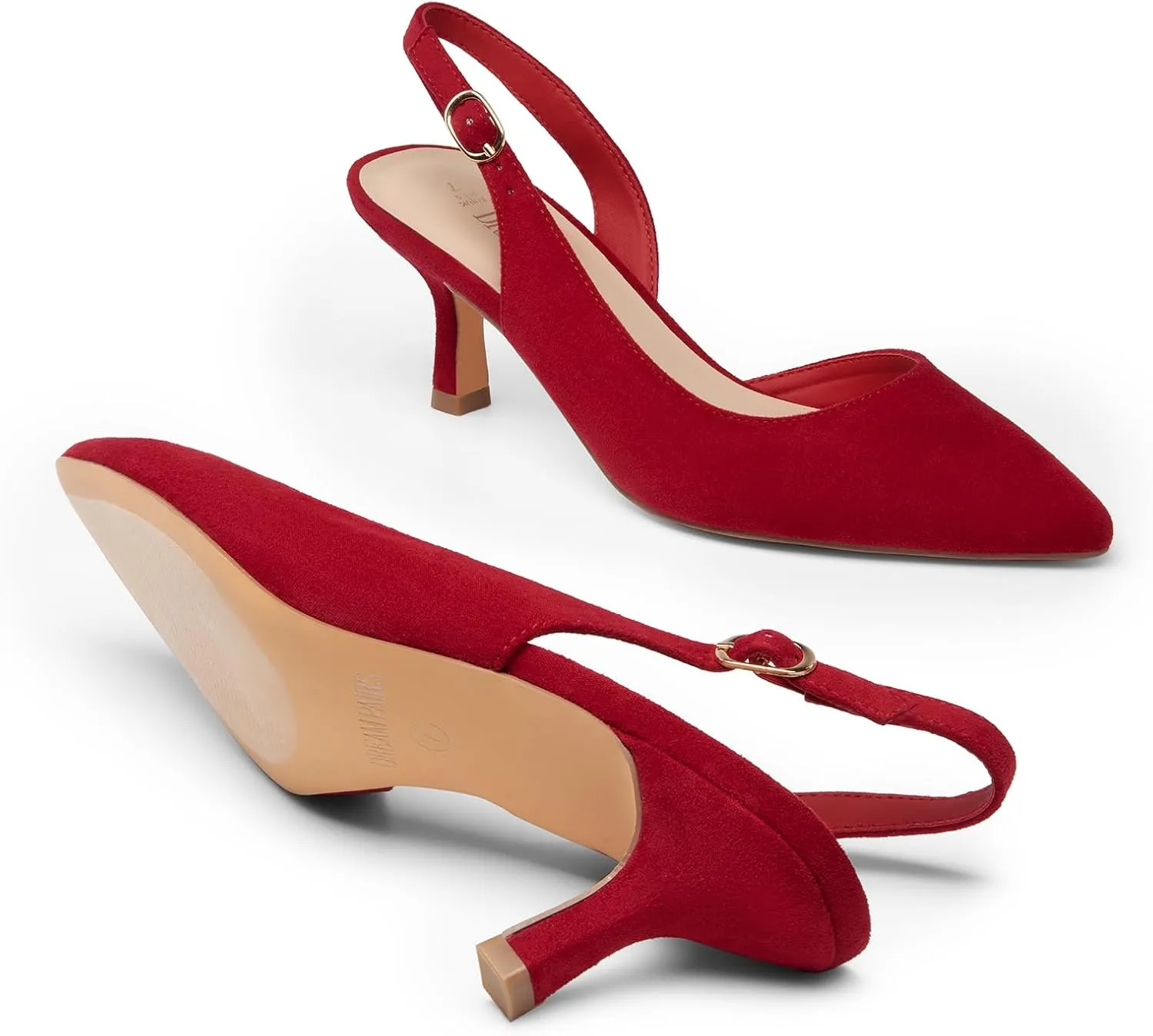 DREAM PAIRS Women's Kitten Heels Slingback Closed Pointed Toe Low Pumps Shoes Women Party Wedding Sexy Casual Dress Shoes