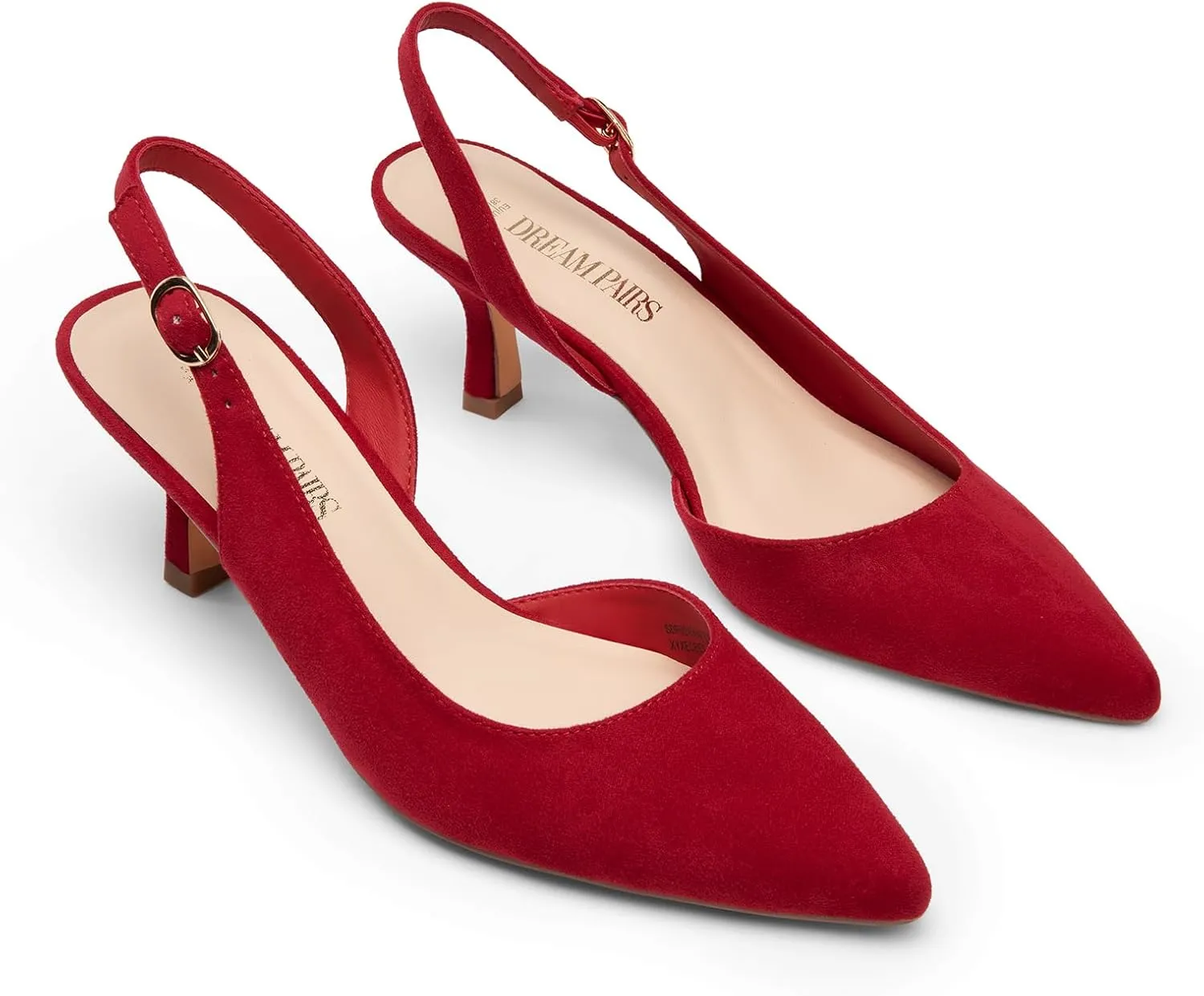 DREAM PAIRS Women's Kitten Heels Slingback Closed Pointed Toe Low Pumps Shoes Women Party Wedding Sexy Casual Dress Shoes