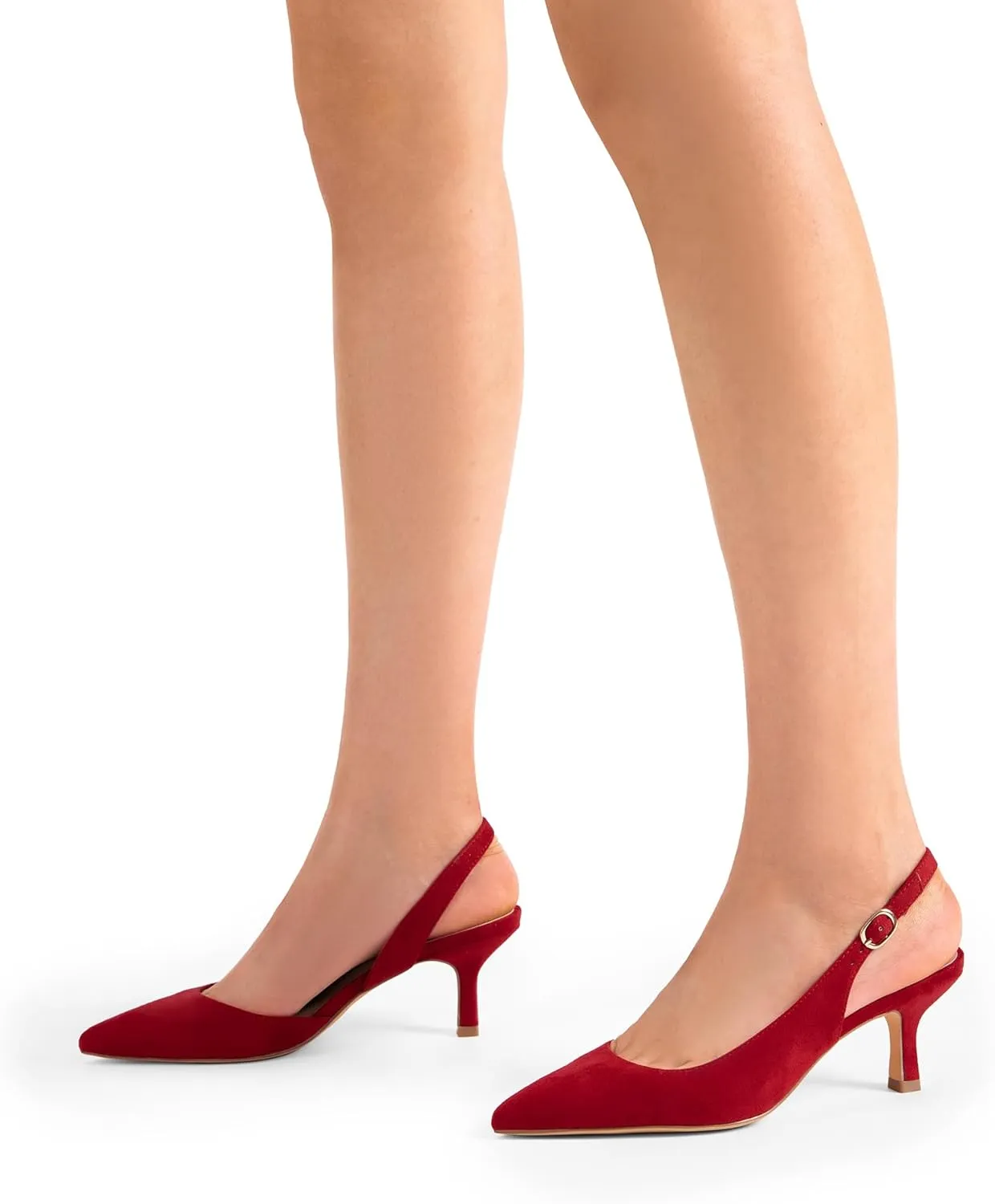 DREAM PAIRS Women's Kitten Heels Slingback Closed Pointed Toe Low Pumps Shoes Women Party Wedding Sexy Casual Dress Shoes