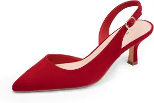 DREAM PAIRS Women's Kitten Heels Slingback Closed Pointed Toe Low Pumps Shoes Women Party Wedding Sexy Casual Dress Shoes