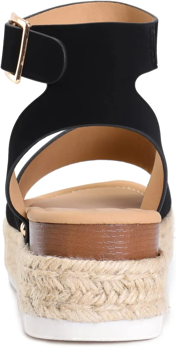 DREAM PAIRS Women's Platform Espadrilles Casual Ankle Strap Wedge Sandals Comfortable Dressy Summer Shoes