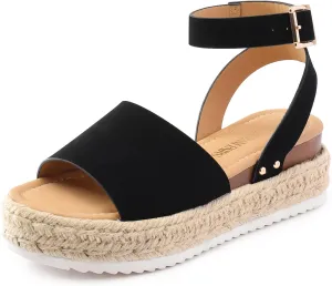 DREAM PAIRS Women's Platform Espadrilles Casual Ankle Strap Wedge Sandals Comfortable Dressy Summer Shoes