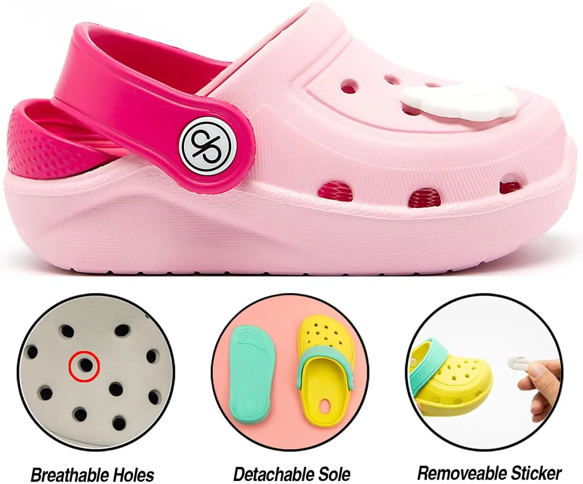 dripdrop Girls Comfort Clogs Kids Slip On Garden Shoes Boys Lightweight Beach Pool Slide Sandals Shower Slipper (Toddler/Little Kids)