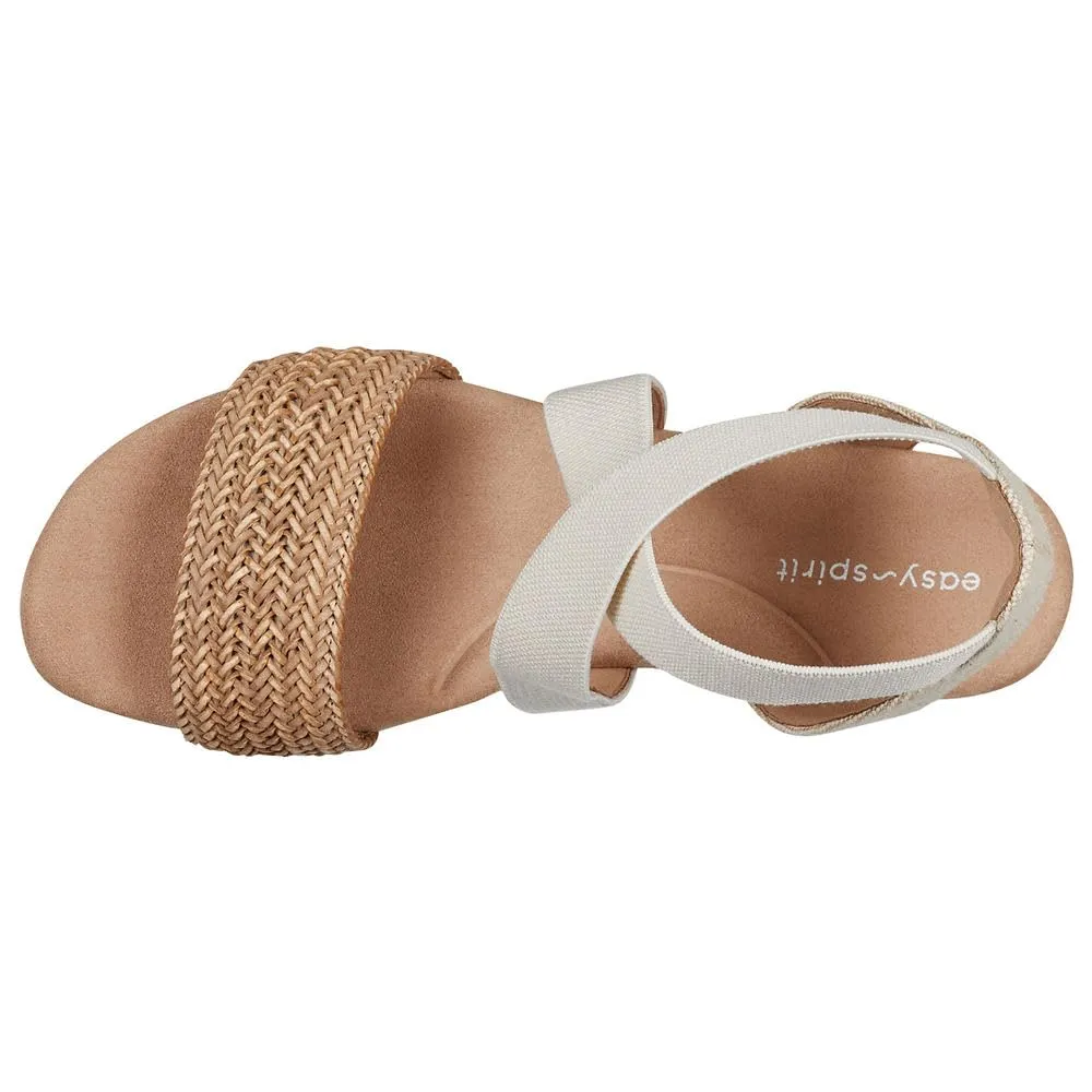 Easy Spirit Women's Lorena Wedge Sandal, Light Natural/Beige, 9.5