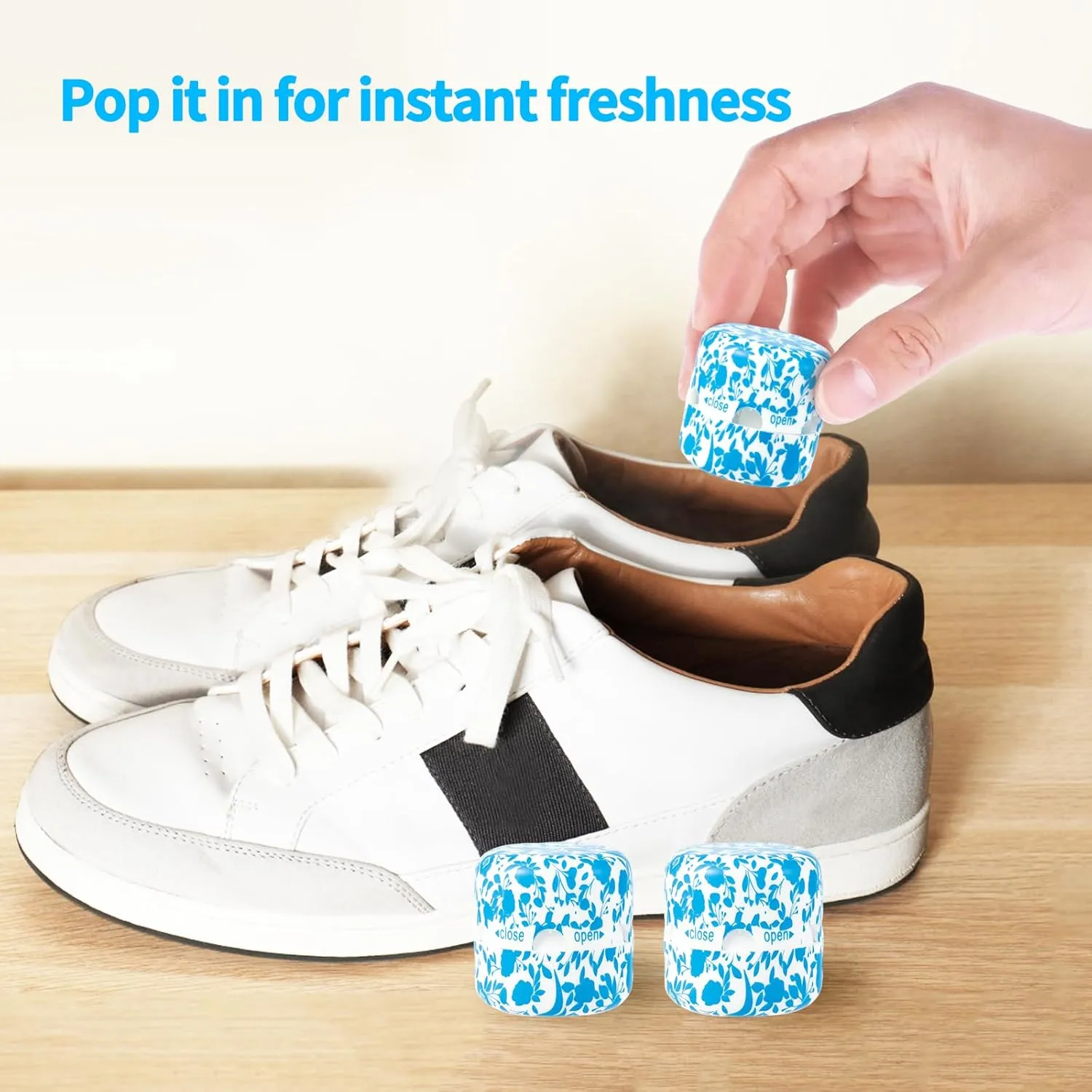 Eco-Fused 8x Shoe Odor Elimination Pods, Shoe Smell Remover, Odor Eaters Shoes, Gym Bag, Closet, Locker, Boots, Car, Ball Deodorant - Sneaker Deodorizer Shoe Balls Odor Eliminator - Ocean Fresh/Linen