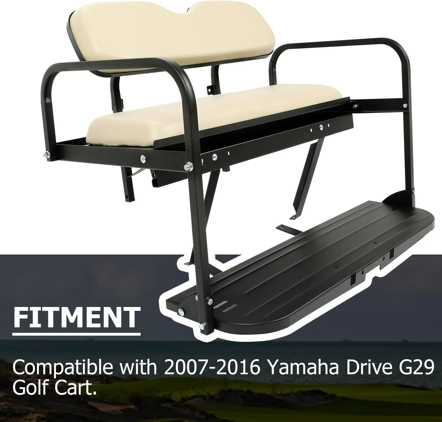 ECOTRIC Golf Cart Rear Flip Seat Kit Compatible with 2007-2016 Yamaha Drive G29 Flip Folding Down Rear Back Seat