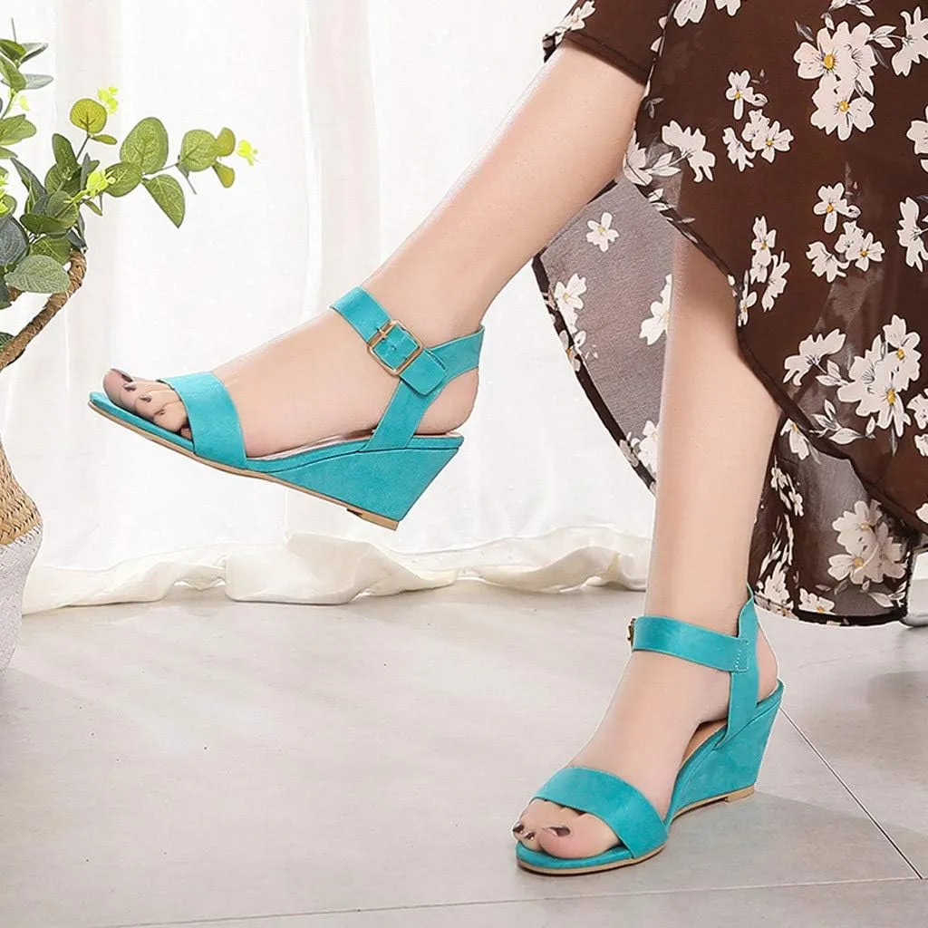 Eduavar Sandals for Women 2023, Orthopedic Sandals for Women Open Toe Ankle Strap Wedge Sandals Summer Dress Shoes