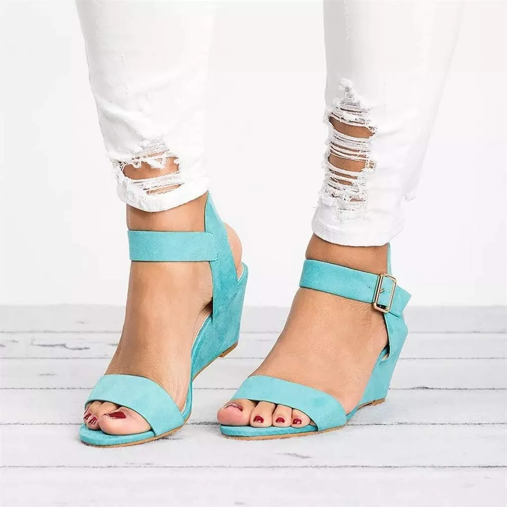 Eduavar Sandals for Women 2023, Orthopedic Sandals for Women Open Toe Ankle Strap Wedge Sandals Summer Dress Shoes