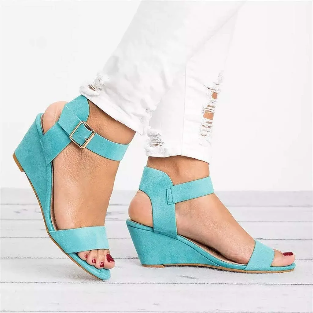 Eduavar Sandals for Women 2023, Orthopedic Sandals for Women Open Toe Ankle Strap Wedge Sandals Summer Dress Shoes