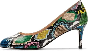 Eldof Women Kitten Heel Pumps - Round Toe 6.5cm Mid-Heel Court Shoes for Wedding, Party, Office