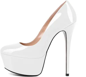 Eldof Womens High Heel Platform Pumps Round Toe Sky High Stilettoes 6" Party Dress Platform