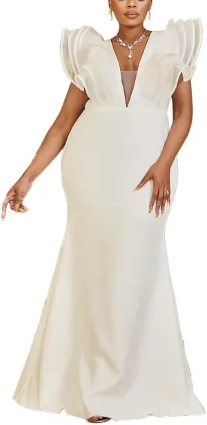 Elegant A Line Plus Size Wedding Dress for Women with Lace Applique Tulle Bridal Gown