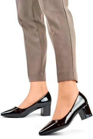 Elegant Sleek Timeless Block Heel Pumps