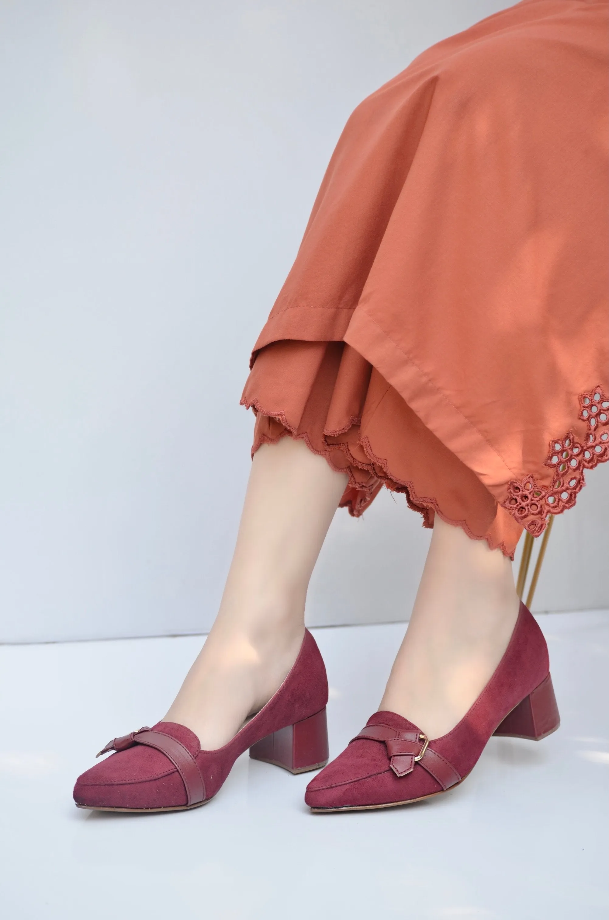Elegant Suede Block Heel Loafers