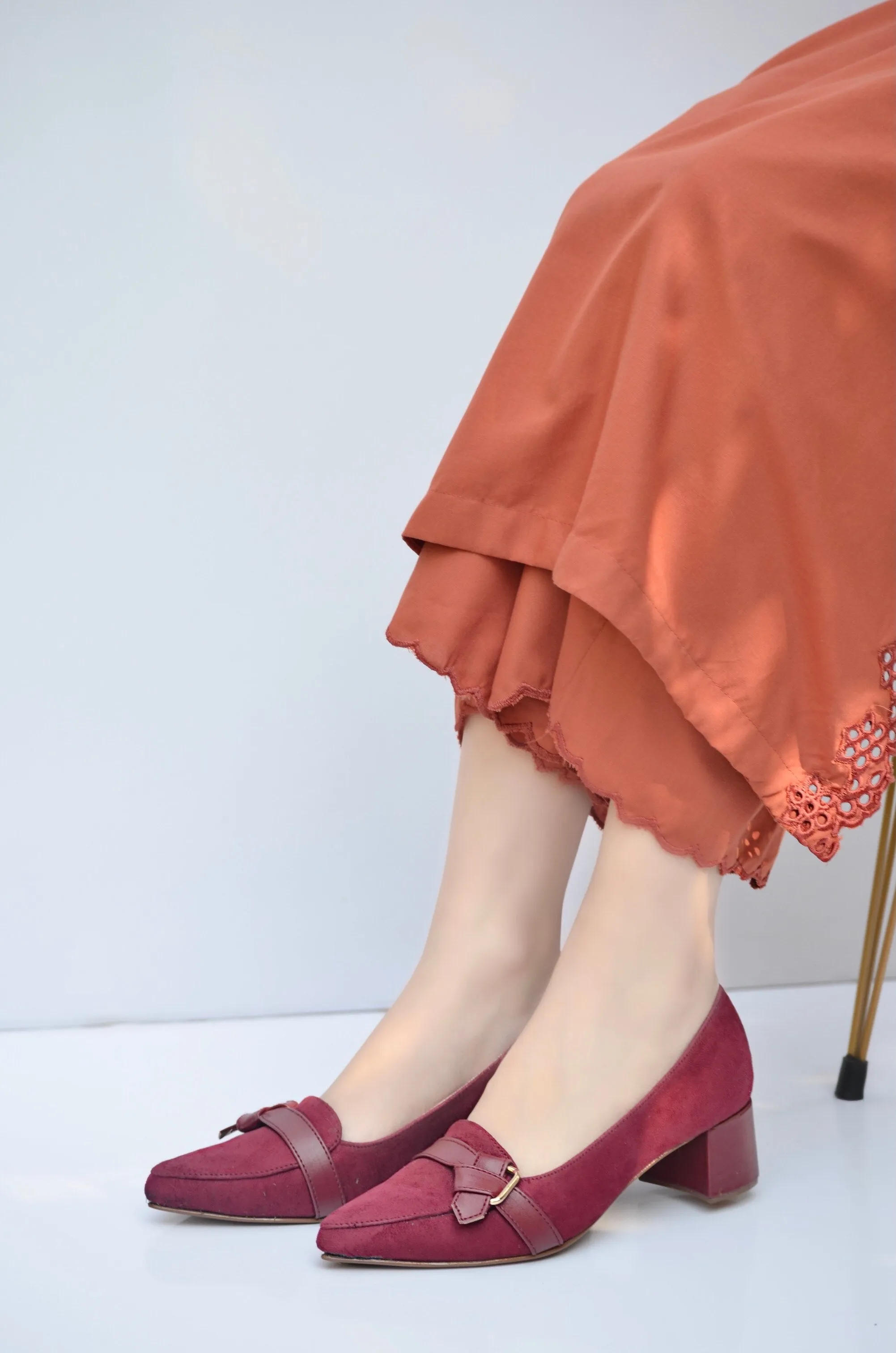 Elegant Suede Block Heel Loafers