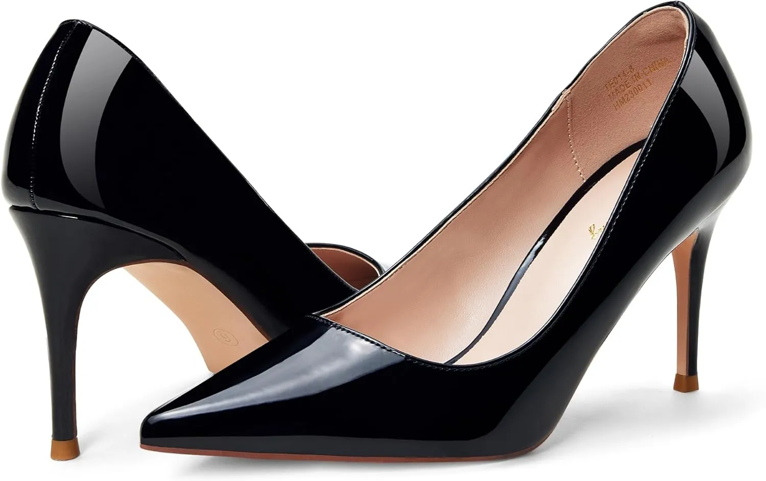 Elisabet Tang 3 in Classic Pointy Pull on Heeled Wedding Pumps - Comfortable Stiletto Closed Toe Dress Heels for Prom Work