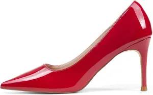 Elisabet Tang 3 in Classic Pointy Pull on Heeled Wedding Pumps - Comfortable Stiletto Closed Toe Dress Heels for Prom Work