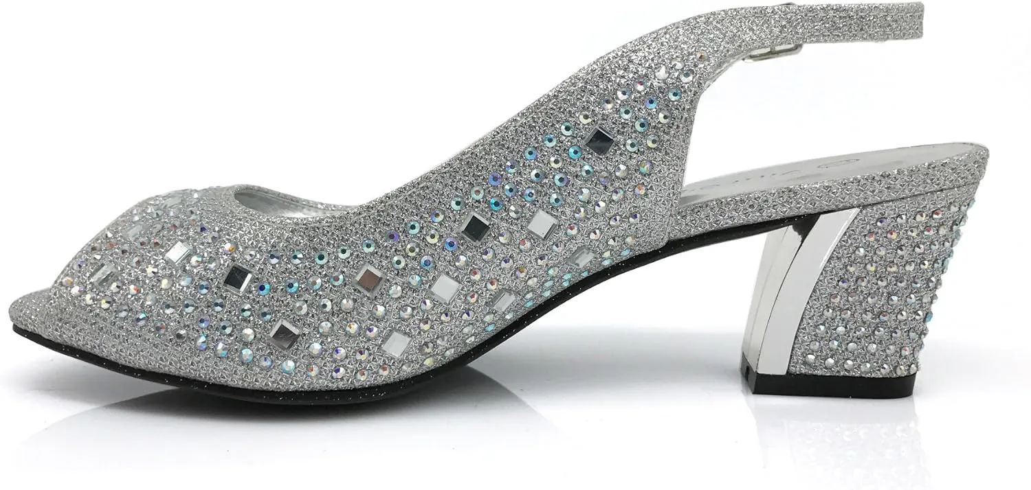 Enzo Romeo Lime01 Womens Open Toe Low Heel Wedding Rhinestone Wedge Sandal Shoes
