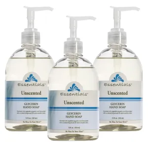 Essentials by Clearly Natural Glycerin Liquid Hand Soap, Unscented, 12-Fluid Ounce, Pack of 3
