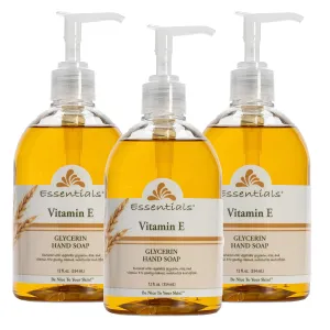 Essentials by Clearly Natural Glycerin Liquid Hand Soap, Vitamin E, 12-Fluid Ounce, Pack of 3