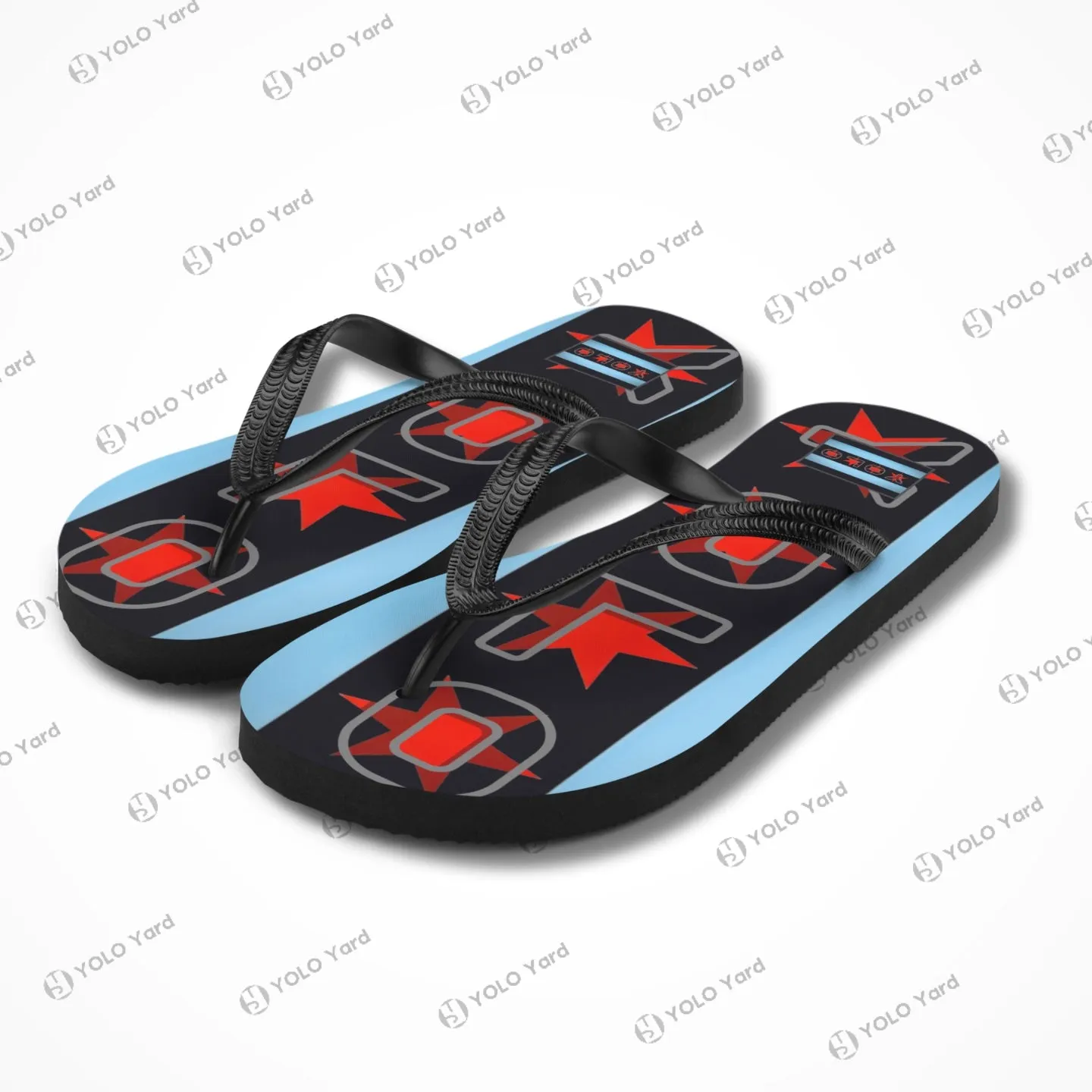Fabric-Lined Flip-Flop Sandals | Team YOLO Flag