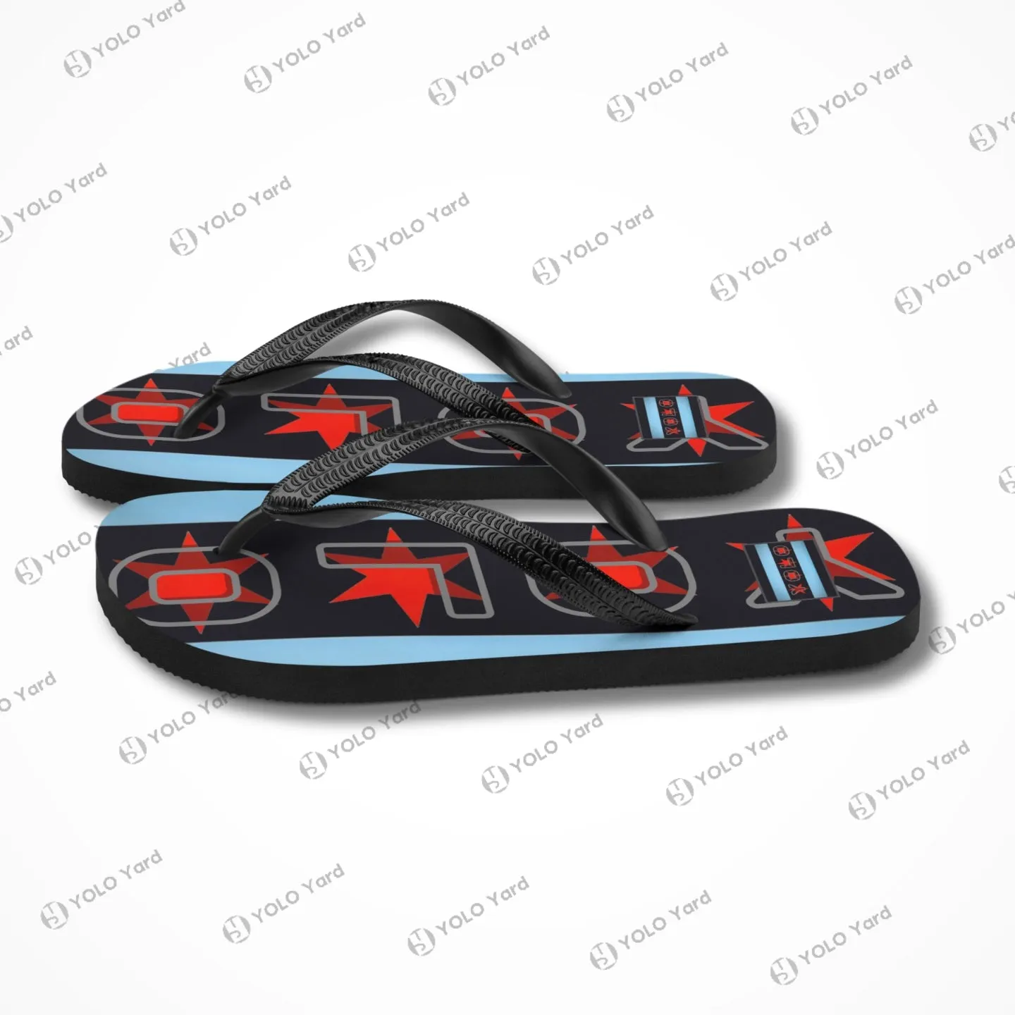 Fabric-Lined Flip-Flop Sandals | Team YOLO Flag