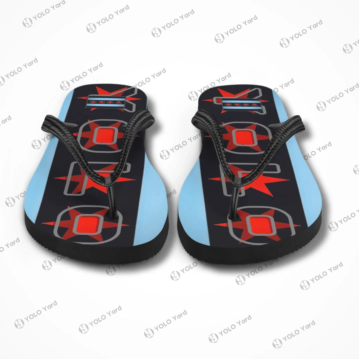 Fabric-Lined Flip-Flop Sandals | Team YOLO Flag