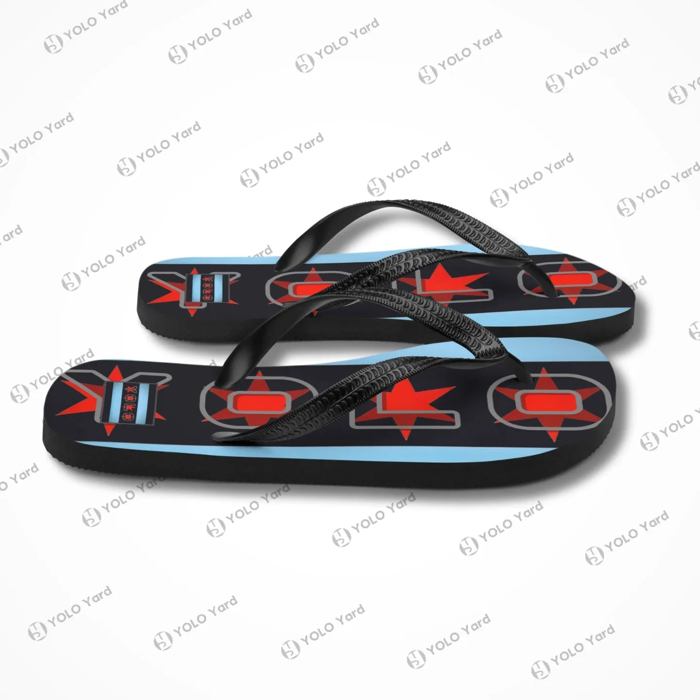 Fabric-Lined Flip-Flop Sandals | Team YOLO Flag
