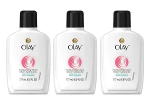 Face Moisturizer by Olay, 12-Hour Hydration with Aloe, Moisturizing Facial Lotion for Sensitive Skin - 6 Oz (Pack of 3) Packaging may Vary