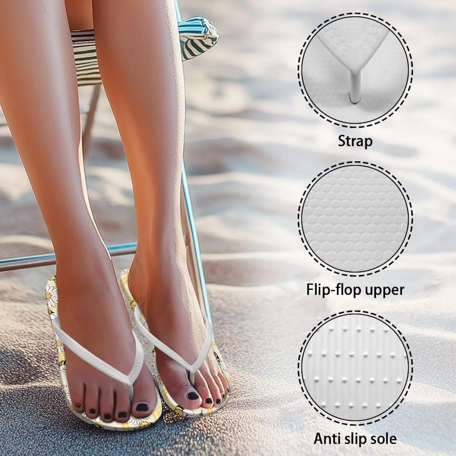 Fashion 2025 Flip Flops for Women Summer Non-Slip Soft Slippers Comfortable Women's Thong Sandals with EVA Sole
