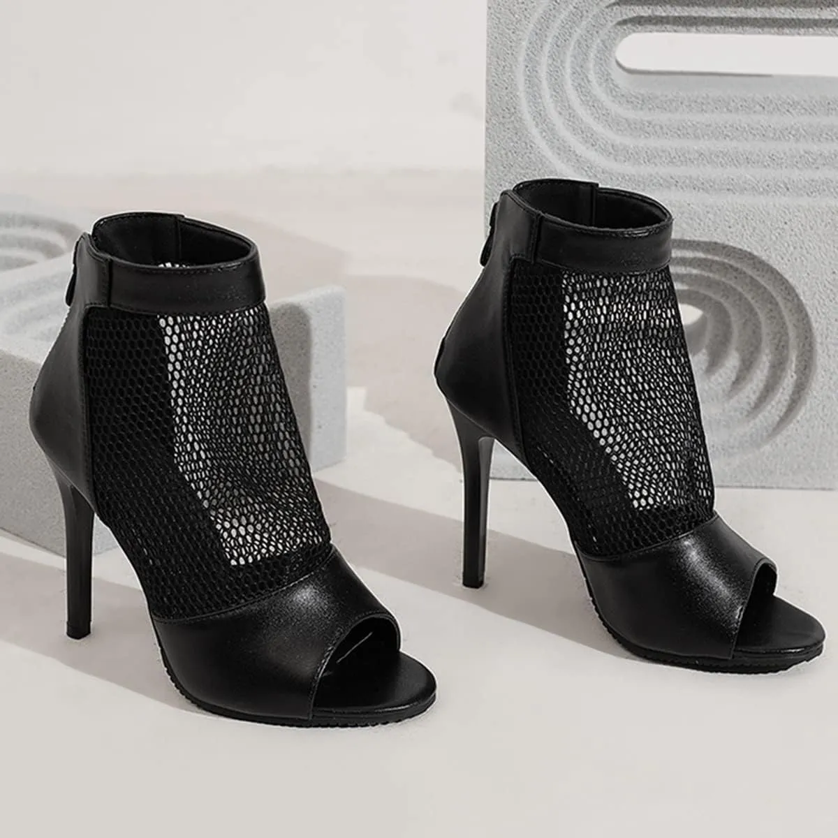 Fashion Peep Toe Mesh Air Summer Booties Women Gladiator Sandal