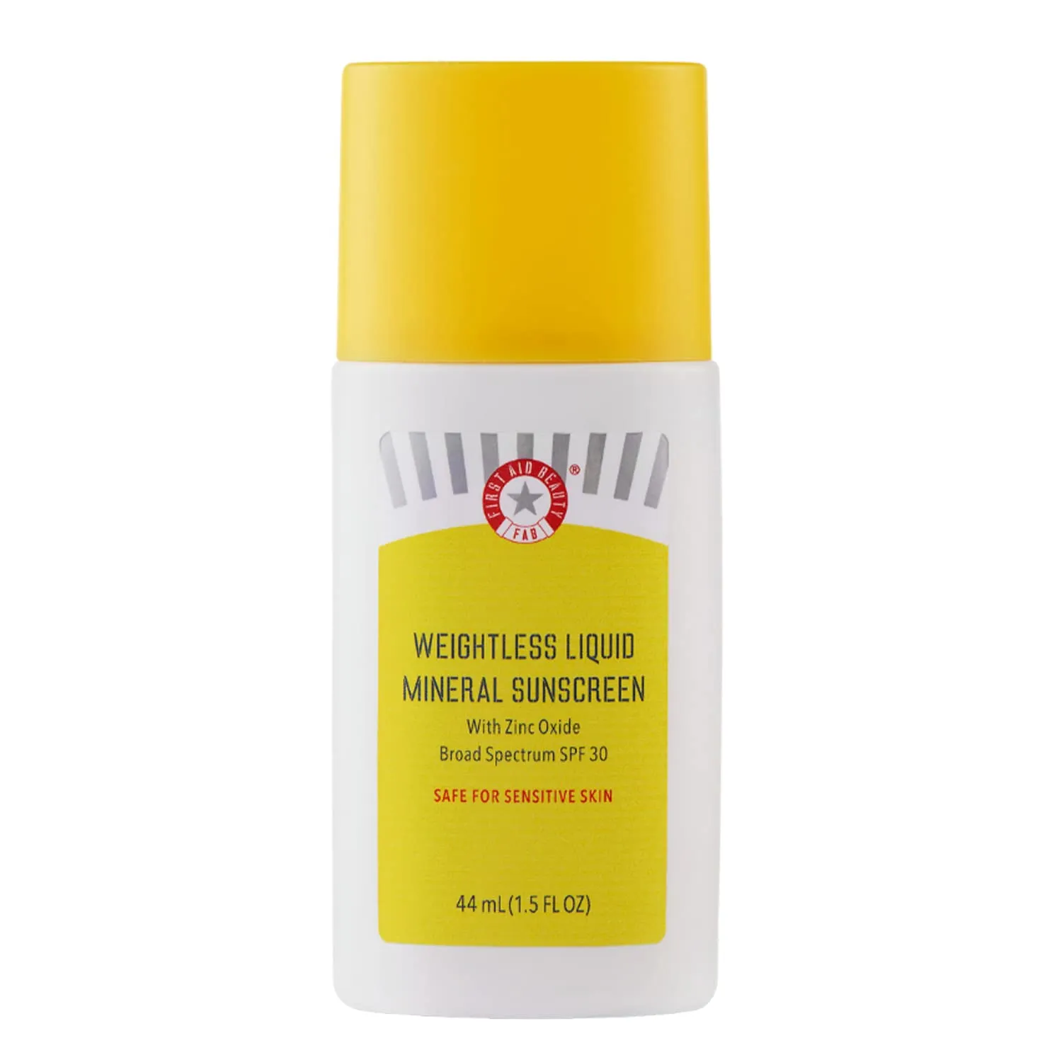 First Aid Beauty - Weightless Liquid Mineral Sunscreen with Zinc Oxide Broad Spectrum SPF 30, Luxuriously Light Ultra Sheer Tint for Everyday Use, Non-comedogenic, Safe for Sensitive Skin, 1.5 oz