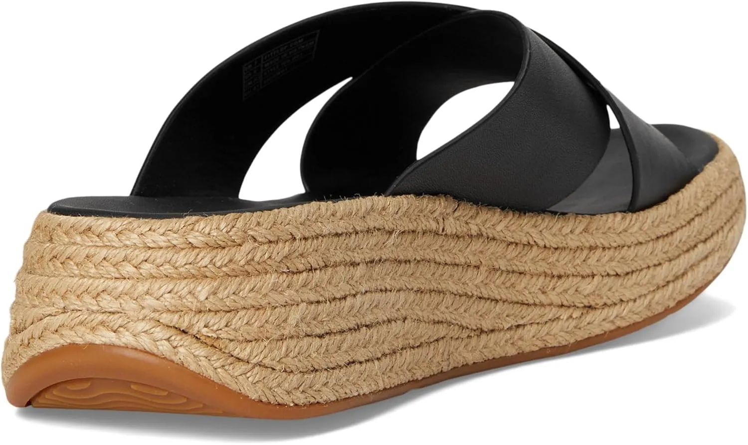 FitFlop Women's F-Mode Espadrille Leather Flatform Cross Slides Wedge Sandal