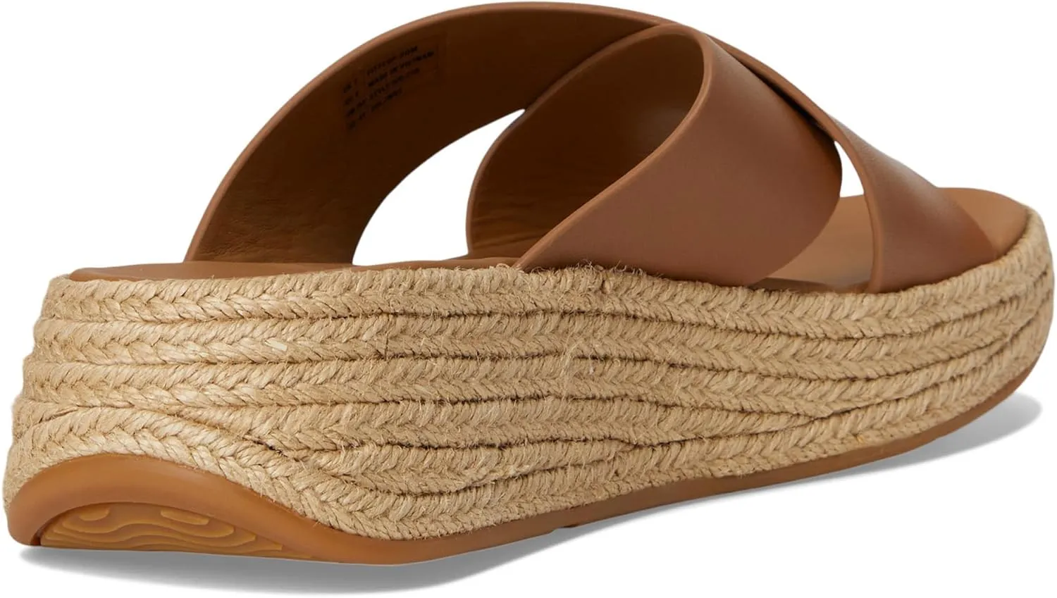 FitFlop Women's F-Mode Espadrille Leather Flatform Cross Slides Wedge Sandal