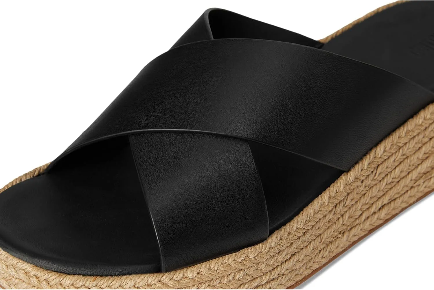 FitFlop Women's F-Mode Espadrille Leather Flatform Cross Slides Wedge Sandal