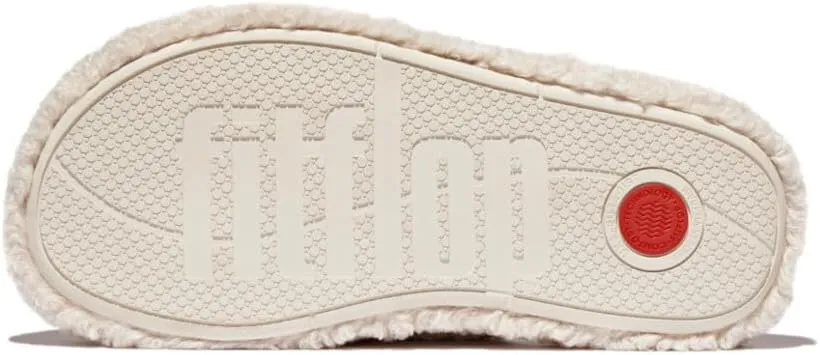 FitFlop Women's Iqushion D-Luxe Padded Teddy Cross Slides Wedge Sandal
