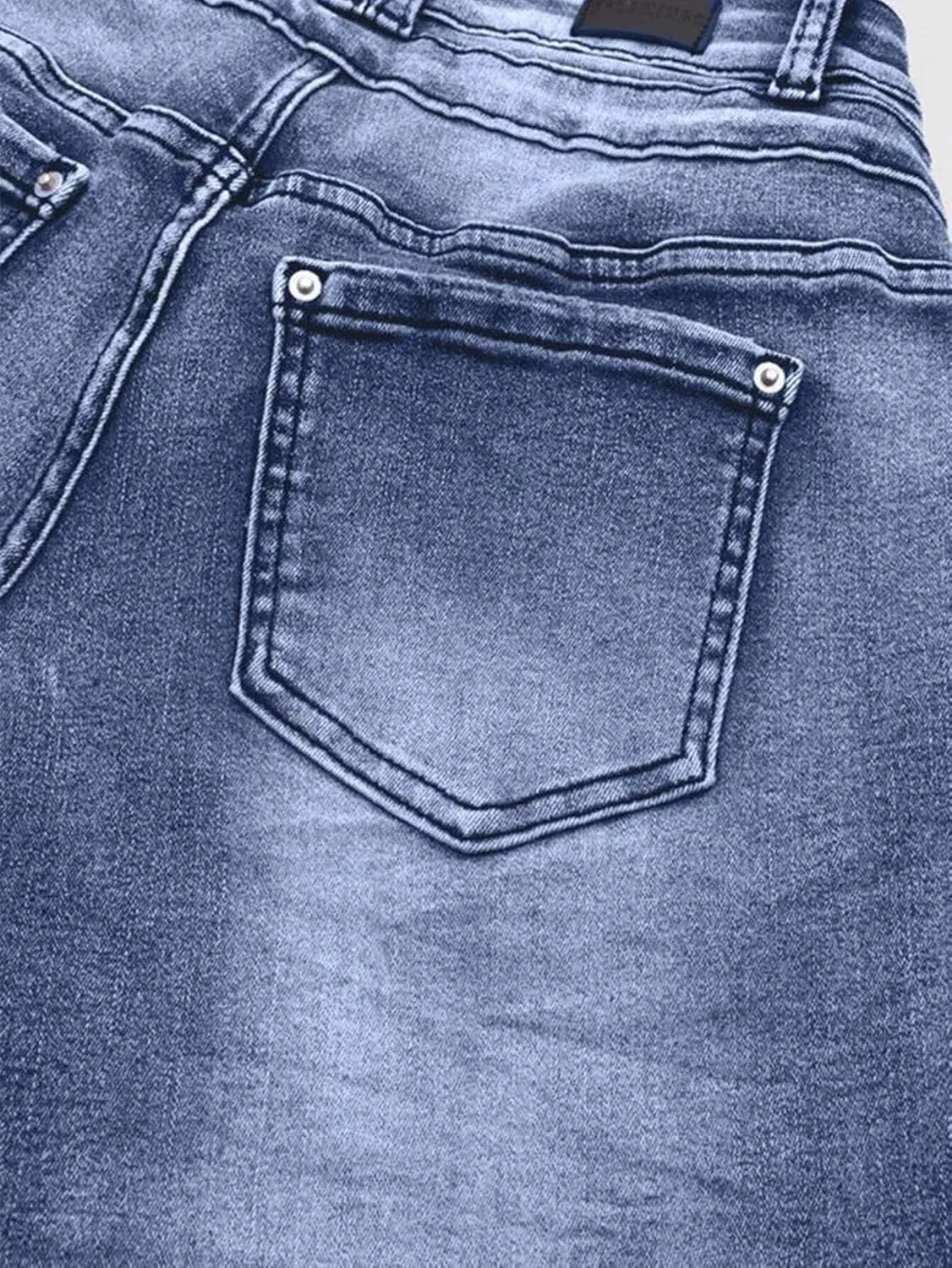 Flamingals Women's Stretchy 90S Vintage Low Waist Bootcut Straight Leg Button Up Jeans