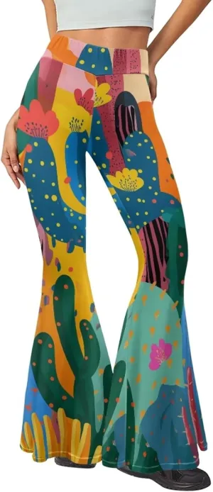 Flare Yoga Pants Women Elegant Funny Graphic Bell Bottoms Pants for Womens High Waisted Flare Leggings Stretch Trousers