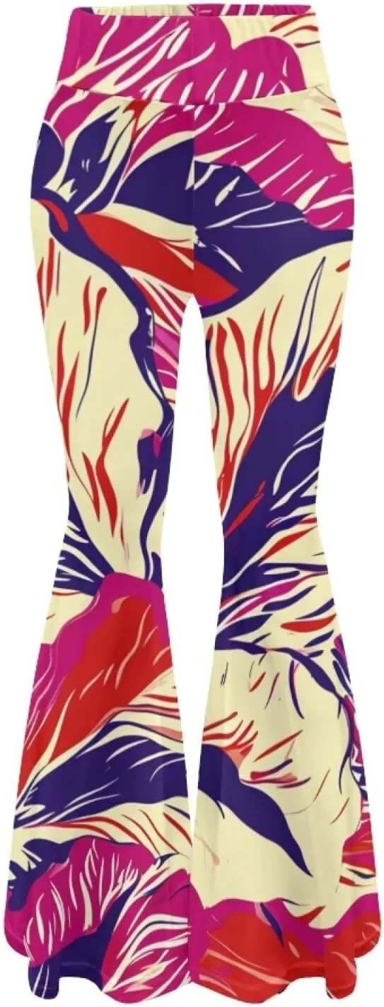 Flare Yoga Pants Women Elegant Funny Graphic Bell Bottoms Pants for Womens High Waisted Flare Leggings Stretch Trousers