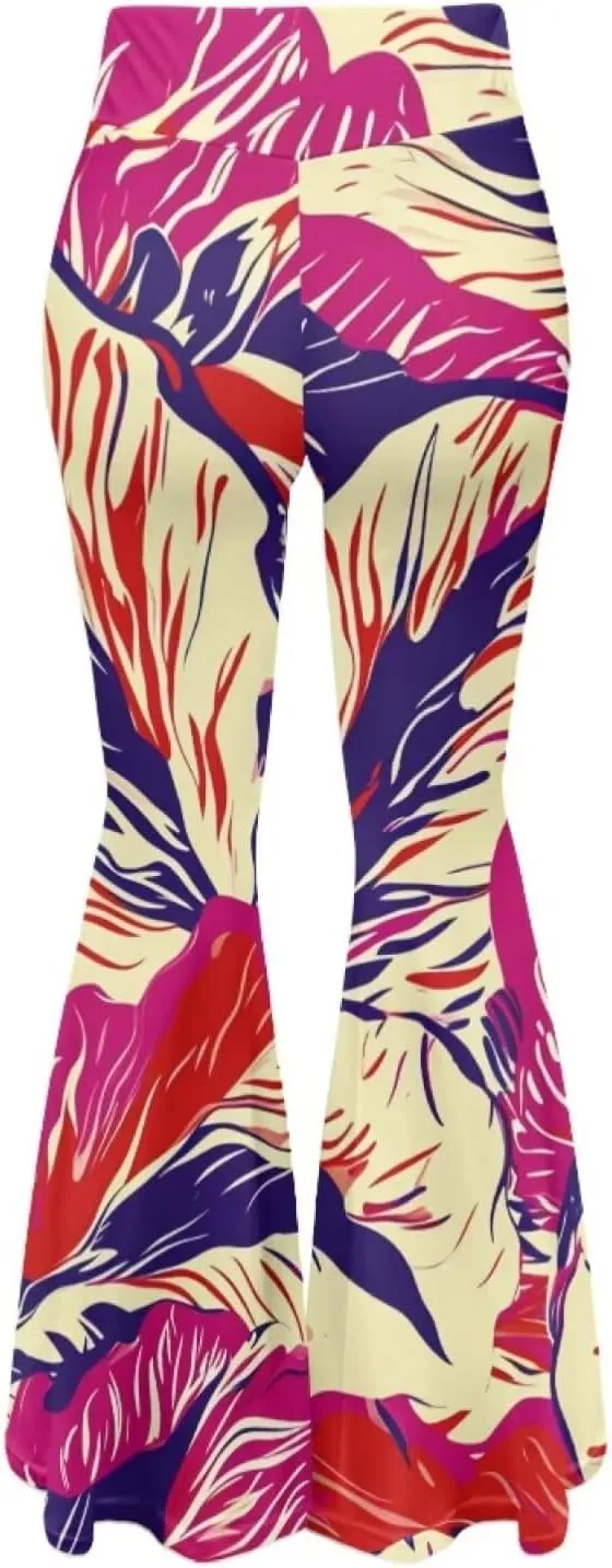 Flare Yoga Pants Women Elegant Funny Graphic Bell Bottoms Pants for Womens High Waisted Flare Leggings Stretch Trousers