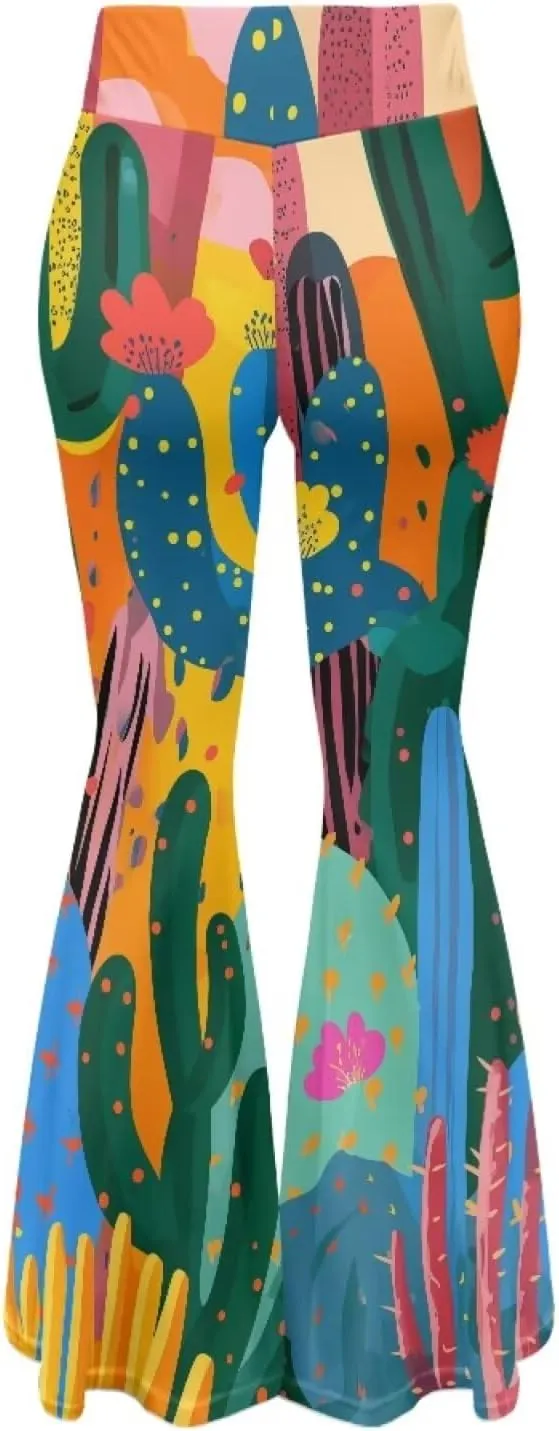 Flare Yoga Pants Women Elegant Funny Graphic Bell Bottoms Pants for Womens High Waisted Flare Leggings Stretch Trousers