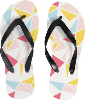 Flip Flops Classic Geometric Striped Triangles Slide Sandals Summer Beach Slippers Thong Sandal Casual Yoga Mat Flat Slides for Women Men
