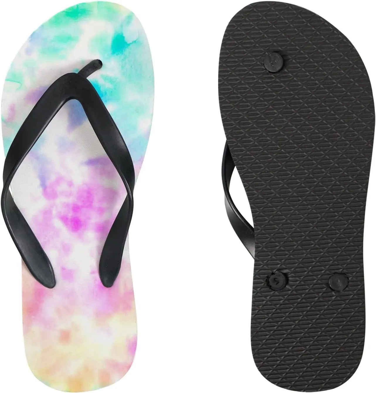 Flip Flops for Women Girls Tie Dye Marble Color Summer Casual Thong Slippers Slide Flat Sandals for Beach