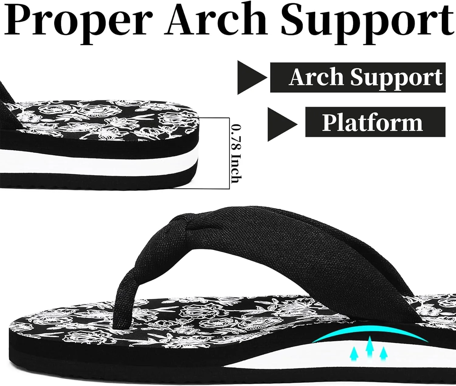 Flip Flops for Women,Yoga Mat Flip Flops Women,Beach Thong Sandals for Women,Indoor and Outdoor Womens Flip Flops