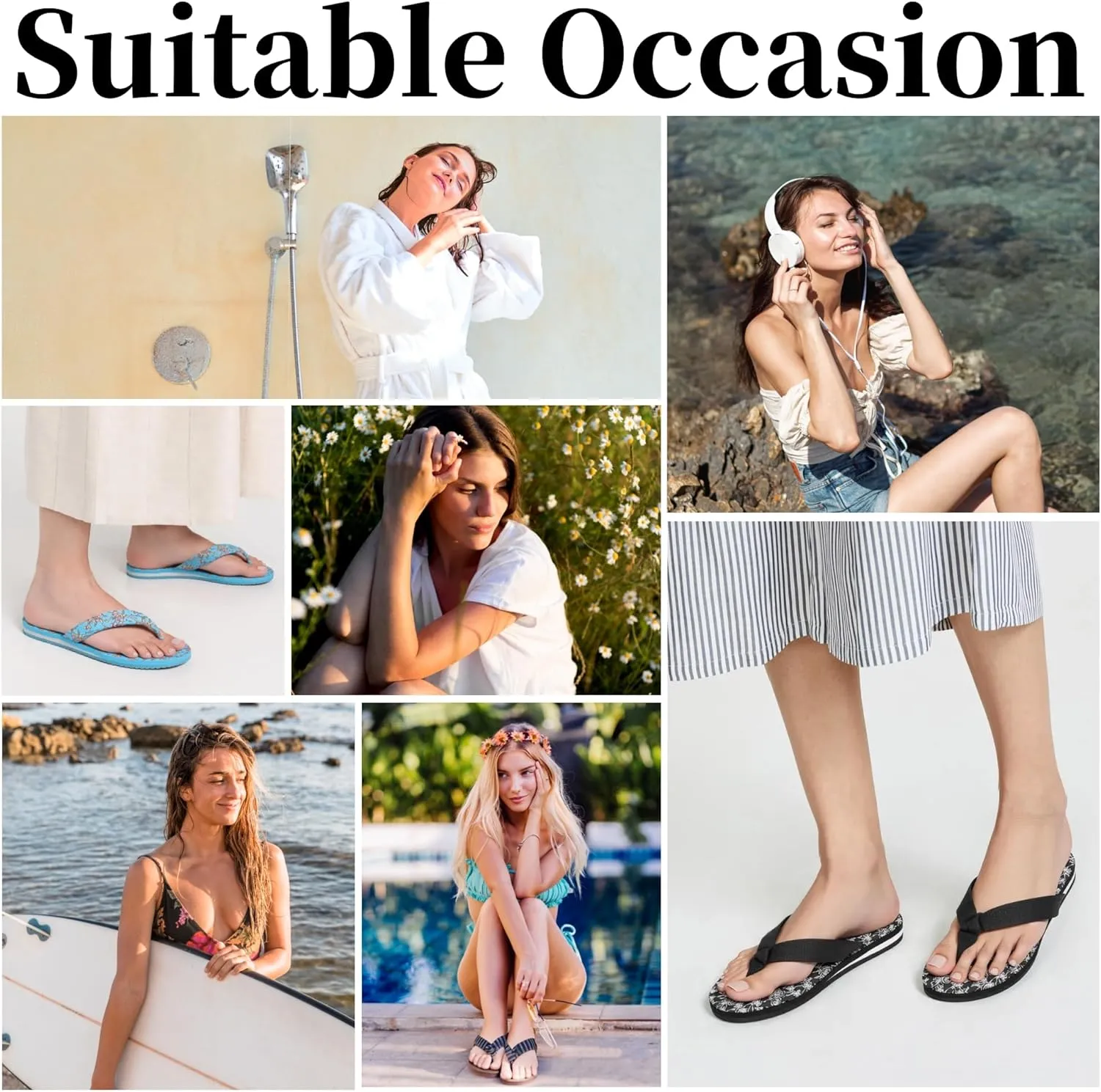 Flip Flops for Women,Yoga Mat Flip Flops Women,Beach Thong Sandals for Women,Indoor and Outdoor Womens Flip Flops