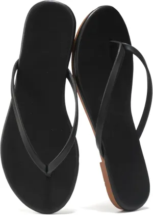 Flip Flops Sandals for Women, Summer Fashion Leather Slippers, Lightweight Comfortable Beach Sandals Slip On Flat Dressy Size 6-10